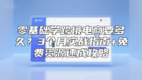 零基础学跨境电商要多久？3个月实战指南+免费资源速成攻略