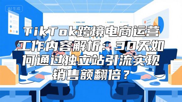 TikTok跨境电商运营工作内容解析：30天如何通过独立站引流实现销售额翻倍？