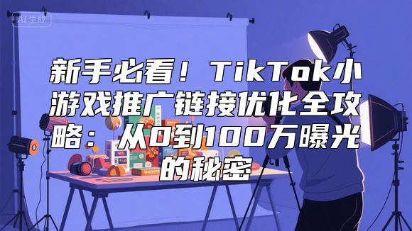 新手必看！TikTok小游戏推广链接优化全攻略：从0到100万曝光的秘密