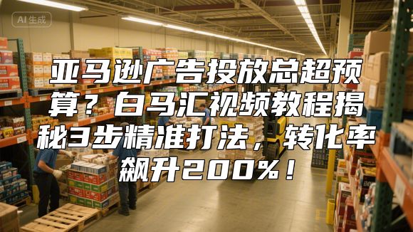 亚马逊广告投放总超预算？白马汇视频教程揭秘3步精准打法，转化率飙升200%！
