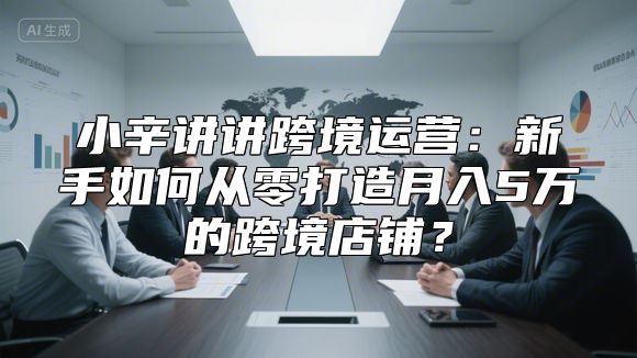 小辛讲讲跨境运营：新手如何从零打造月入5万的跨境店铺？