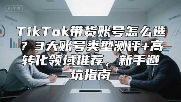 TikTok带货账号怎么选？3大账号类型测评+高转化领域推荐，新手避坑指南