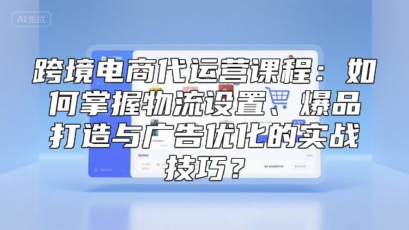 跨境电商代运营课程：如何掌握物流设置、爆品打造与广告优化的实战技巧？