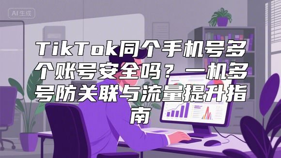 TikTok同个手机号多个账号安全吗？一机多号防关联与流量提升指南