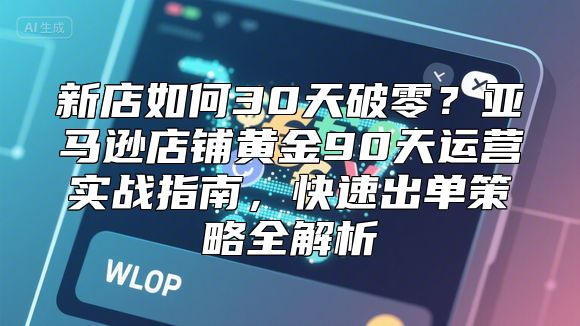 新店如何30天破零？亚马逊店铺黄金90天运营实战指南，快速出单策略全解析