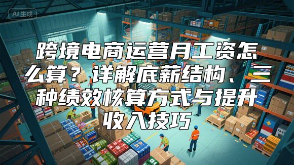 跨境电商运营月工资怎么算？详解底薪结构、三种绩效核算方式与提升收入技巧