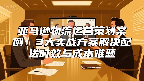亚马逊物流运营策划案例：3大实战方案解决配送时效与成本难题
