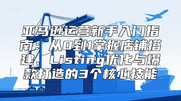 亚马逊运营新手入门指南：从0到1掌握店铺搭建、Listing优化与爆款打造的3个核心技能