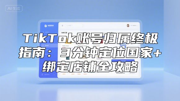 TikTok账号归属终极指南：3分钟定位国家+绑定店铺全攻略