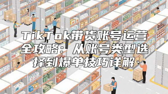 TikTok带货账号运营全攻略：从账号类型选择到爆单技巧详解