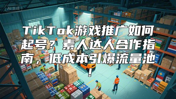 TikTok游戏推广如何起号？素人达人合作指南，低成本引爆流量池！