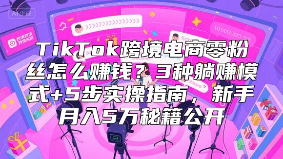 TikTok跨境电商零粉丝怎么赚钱？3种躺赚模式+5步实操指南，新手月入5万秘籍公开