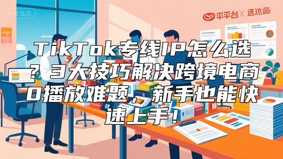 TikTok专线IP怎么选？3大技巧解决跨境电商0播放难题，新手也能快速上手！