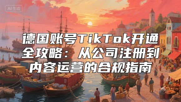 德国账号TikTok开通全攻略：从公司注册到内容运营的合规指南
