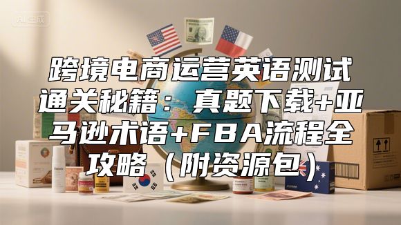 跨境电商运营英语测试通关秘籍：真题下载+亚马逊术语+FBA流程全攻略（附资源包）