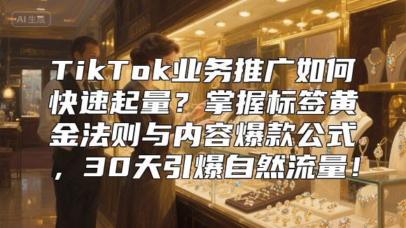 TikTok业务推广如何快速起量？掌握标签黄金法则与内容爆款公式，30天引爆自然流量！