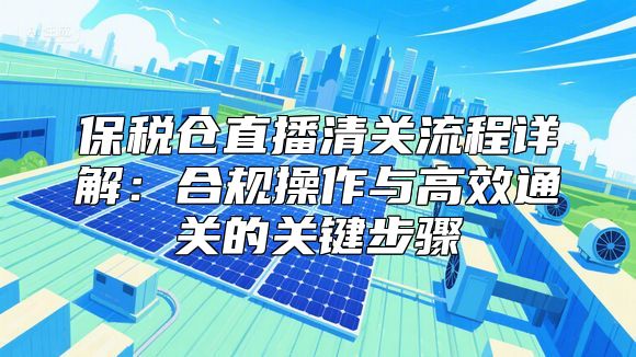 保税仓直播清关流程详解：合规操作与高效通关的关键步骤