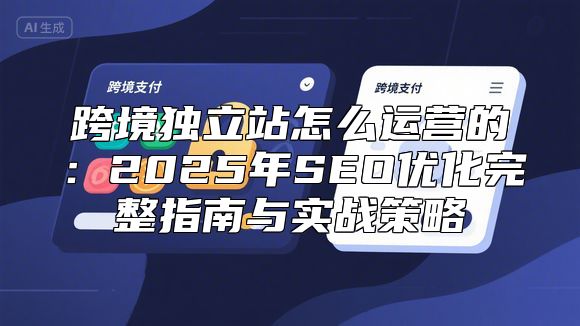 跨境独立站怎么运营的：2025年SEO优化完整指南与实战策略