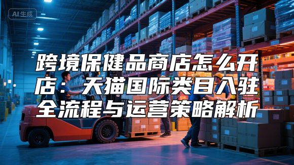 跨境保健品商店怎么开店：天猫国际类目入驻全流程与运营策略解析