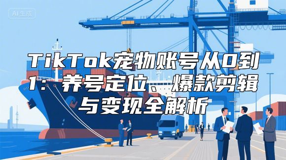 TikTok宠物账号从0到1：养号定位、爆款剪辑与变现全解析