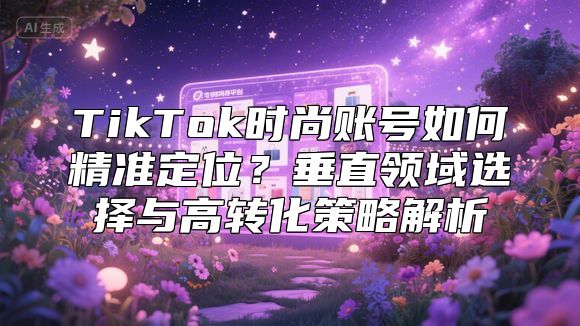 TikTok时尚账号如何精准定位？垂直领域选择与高转化策略解析