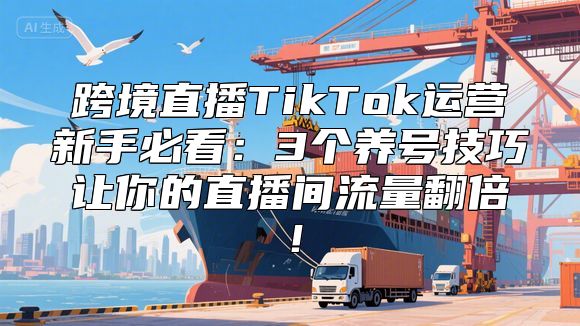 跨境直播TikTok运营新手必看：3个养号技巧让你的直播间流量翻倍！
