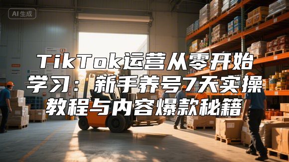 TikTok运营从零开始学习：新手养号7天实操教程与内容爆款秘籍