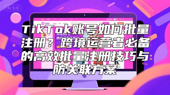 TikTok账号如何批量注册？跨境运营者必备的高效批量注册技巧与防关联方案