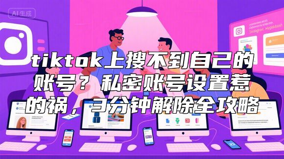 tiktok上搜不到自己的账号？私密账号设置惹的祸，3分钟解除全攻略