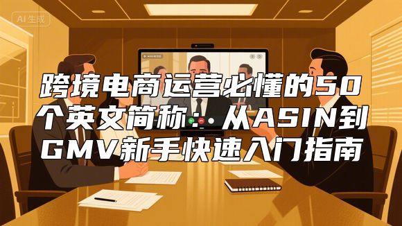 跨境电商运营必懂的50个英文简称：从ASIN到GMV新手快速入门指南