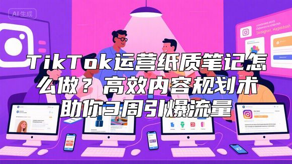 TikTok运营纸质笔记怎么做？高效内容规划术助你3周引爆流量