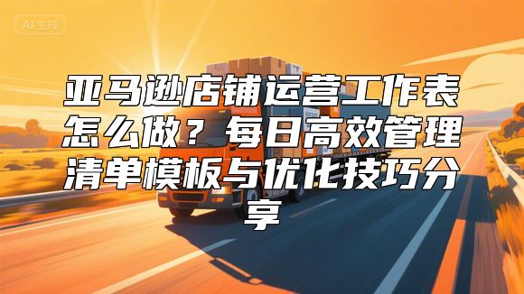 亚马逊店铺运营工作表怎么做？每日高效管理清单模板与优化技巧分享