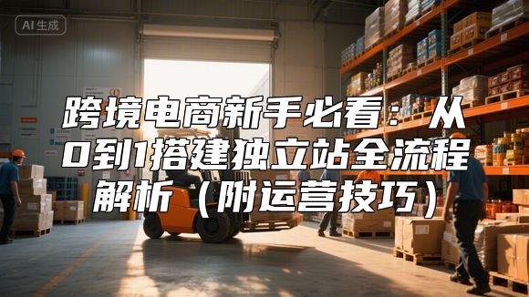 跨境电商新手必看：从0到1搭建独立站全流程解析（附运营技巧）