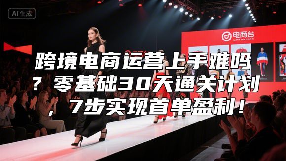 跨境电商运营上手难吗？零基础30天通关计划，7步实现首单盈利！