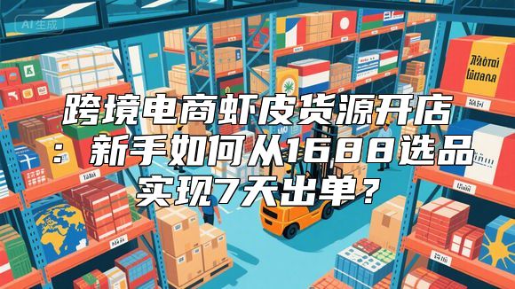 跨境电商虾皮货源开店：新手如何从1688选品实现7天出单？