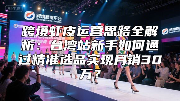 跨境虾皮运营思路全解析：台湾站新手如何通过精准选品实现月销30万？