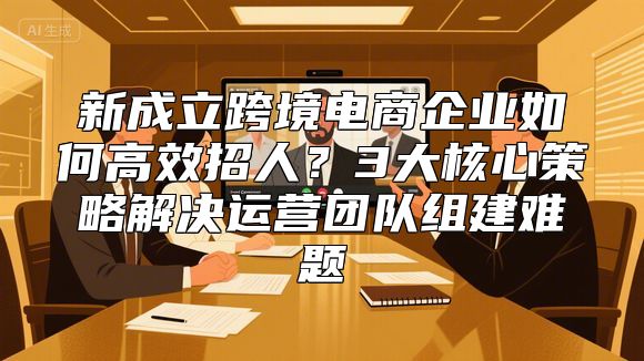 新成立跨境电商企业如何高效招人？3大核心策略解决运营团队组建难题