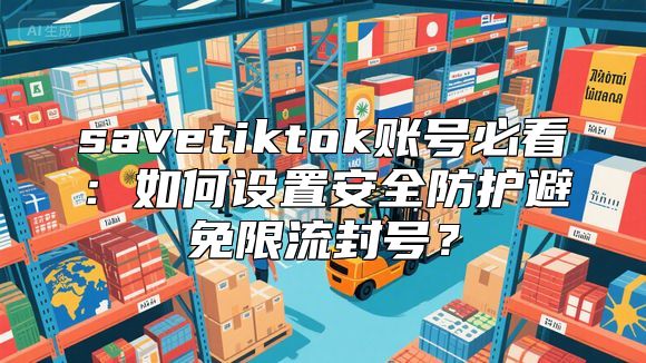savetiktok账号必看：如何设置安全防护避免限流封号？