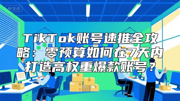 TikTok账号速推全攻略：零预算如何在7天内打造高权重爆款账号？