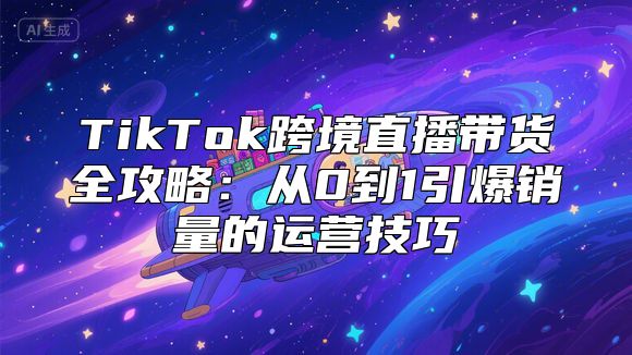 TikTok跨境直播带货全攻略：从0到1引爆销量的运营技巧