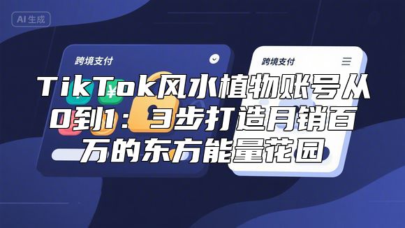 TikTok风水植物账号从0到1：3步打造月销百万的东方能量花园