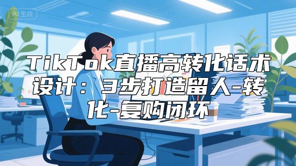 TikTok直播高转化话术设计：3步打造留人-转化-复购闭环