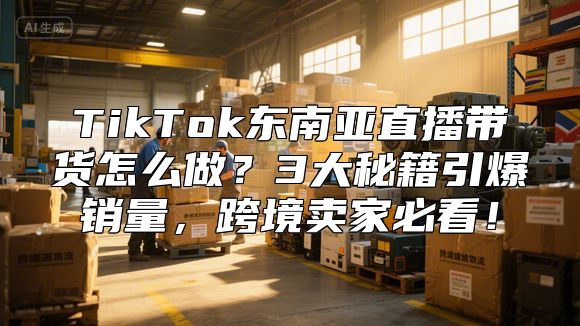 TikTok东南亚直播带货怎么做？3大秘籍引爆销量，跨境卖家必看！
