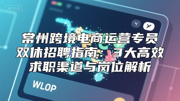 常州跨境电商运营专员双休招聘指南：3大高效求职渠道与岗位解析