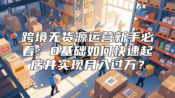 跨境无货源运营新手必看：0基础如何快速起店并实现月入过万？
