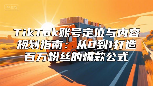 TikTok账号定位与内容规划指南：从0到1打造百万粉丝的爆款公式