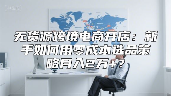 无货源跨境电商开店：新手如何用零成本选品策略月入2万+？