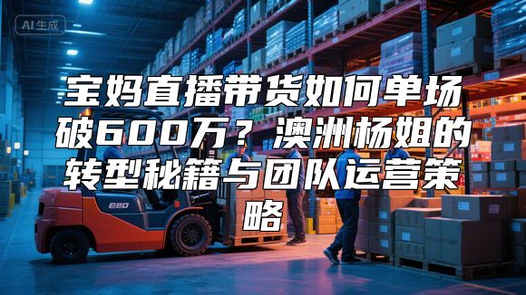 宝妈直播带货如何单场破600万？澳洲杨姐的转型秘籍与团队运营策略