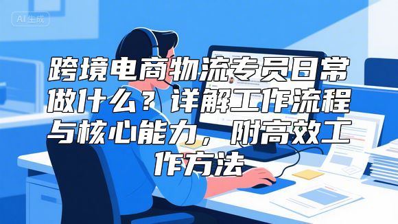 跨境电商物流专员日常做什么？详解工作流程与核心能力，附高效工作方法