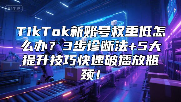 TikTok新账号权重低怎么办？3步诊断法+5大提升技巧快速破播放瓶颈！